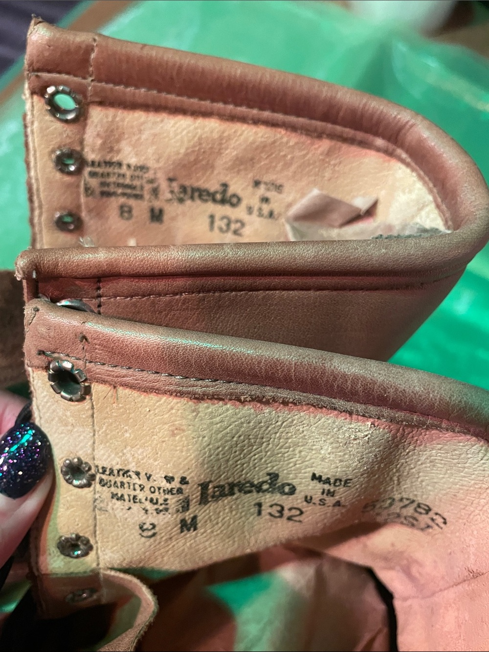 Laredo Tan Lace-Up Leather Roper Boots - Picture 2 of 16